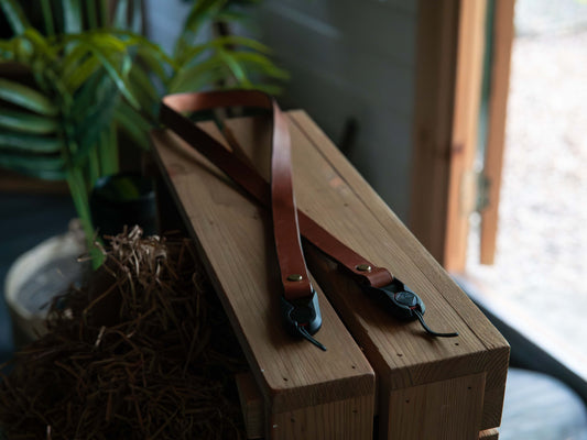 Slim Leather Camera Strap with Peak Design Connectors