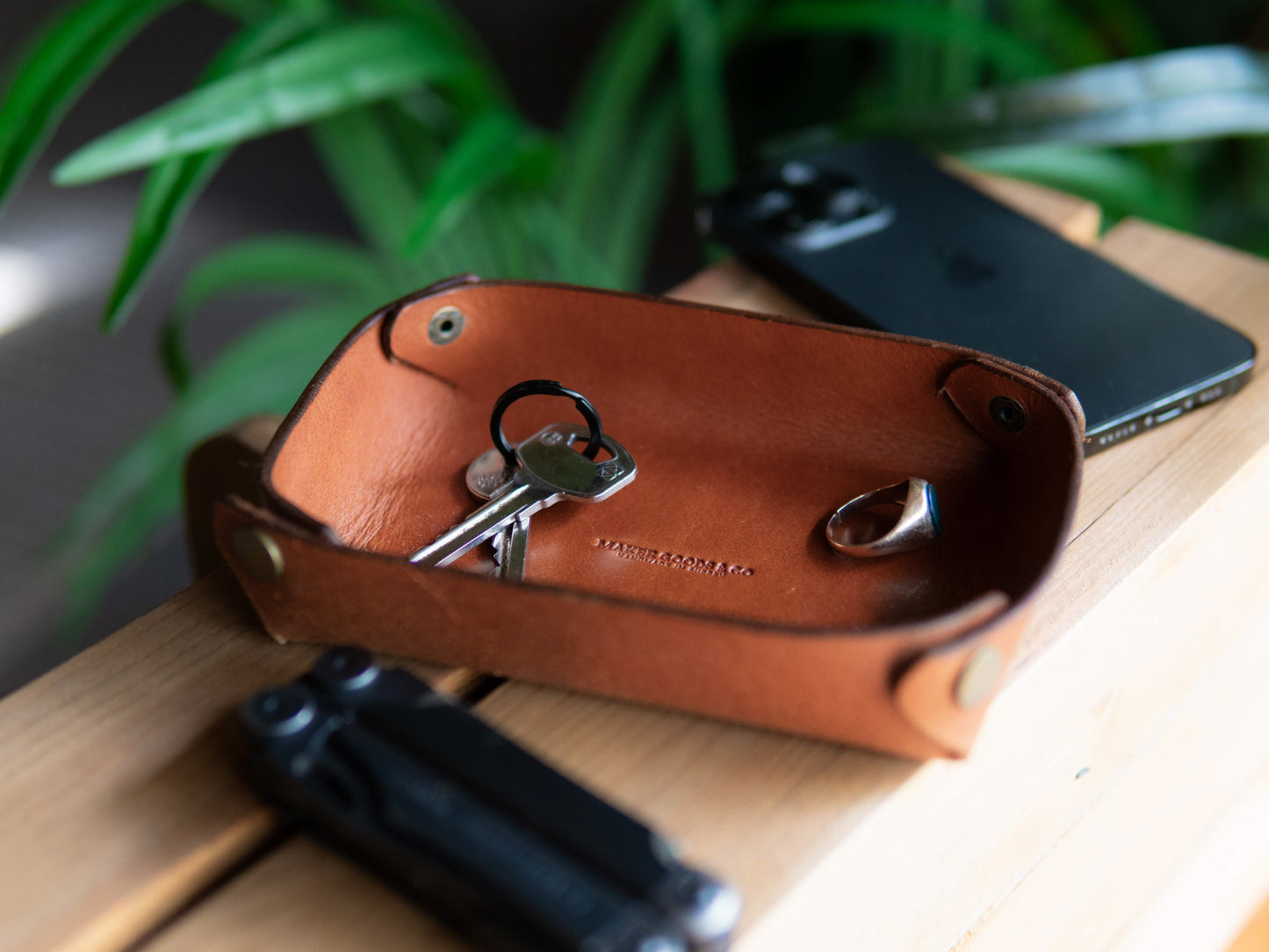 Leather Catch All EDC Valet Tray