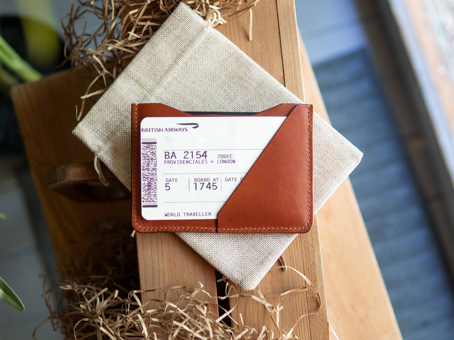 Handmade Leather Passport Cover - Slim Travel Wallet for Passport, Cards & Boarding Pass