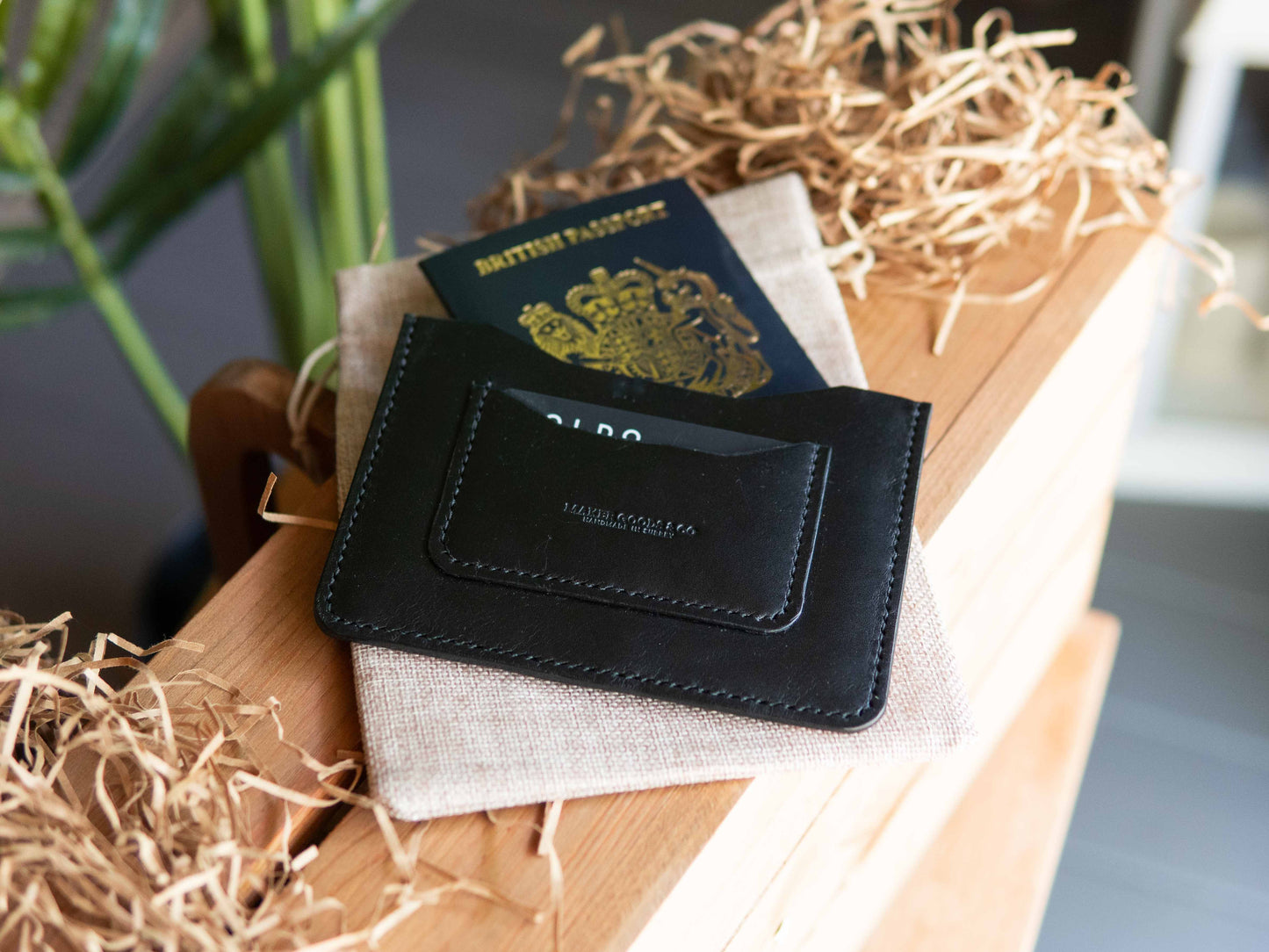 Handmade Leather Passport Cover - Slim Travel Wallet for Passport, Cards & Boarding Pass